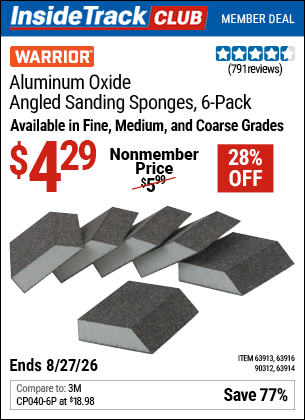 www.hfqpdb.com - WARRIOR ALUMINUM OXIDE ANGLED SANDING SPONGES Lot No. 63916/90312/63913/63914