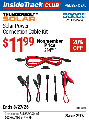 www.hfqpdb.com - THUNDERBOLT SOLAR SOLAR POWER CONNECTION CABLE KIT Lot No. 59171
