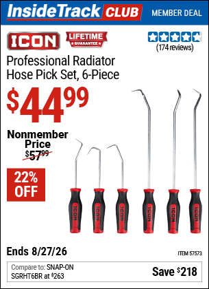 www.hfqpdb.com - ICON PROFESSIONAL RADIATOR HOSE PICK SET, 6-PIECE Lot No. 57573