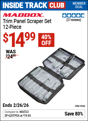 www.hfqpdb.com - MADDOX TRIM PANEL SCRAPER SET, 12-PIECE Lot No. 70948