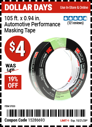 www.hfqpdb.com - 3M 105 FT. X 0.94 IN. AUTOMOTIVE PERFORMANCE MASKING TAPE Lot No. 57533