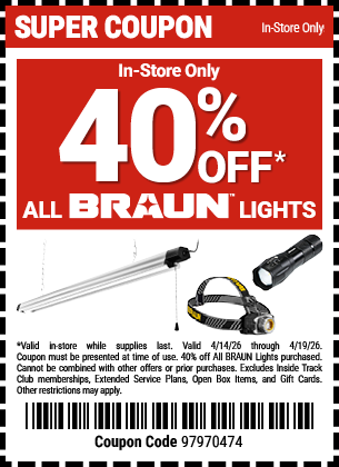 Harbor Freight 40 percent off coupon