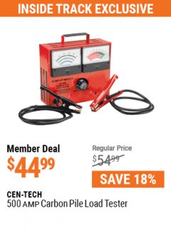 Harbor Freight ITC Coupon 500 AMP CARBON PILE LOAD TESTER Lot No. 91129 Expired: 7/29/21 - $44.99