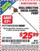 Harbor Freight ITC Coupon DUAL DIRECTION DIESEL BARREL PUMP Lot No. 40844 Expired: 5/31/15 - $25.99