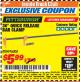 Harbor Freight ITC Coupon 36" QUICK RELEASE BAR CLAMP Lot No. 96208 Expired: 11/30/17 - $5.99