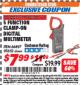 Harbor Freight ITC Coupon 5 FUNCTION CLAMP-ON DIGITAL MULTIMETER Lot No. 66897/95652 Expired: 9/30/17 - $7.99