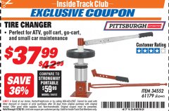 Harbor Freight ITC Coupon TIRE CHANGER Lot No. 34552/61179 Expired: 11/30/18 - $37.99