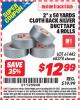 Harbor Freight ITC Coupon 2" x 50 YARDS CLOTH BACK SILVER DUCT TAPE 4 ROLLS Lot No. 61442/68378 Expired: 5/31/15 - $12.99