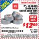 Harbor Freight ITC Coupon 2" x 50 YARDS CLOTH BACK SILVER DUCT TAPE 4 ROLLS Lot No. 61442/68378 Expired: 8/31/15 - $12.99