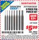 Harbor Freight ITC Coupon 8 PIECE PIN PUNCH SET Lot No. 32959/56348/93424 Expired: 5/31/15 - $5.99