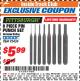 Harbor Freight ITC Coupon 8 PIECE PIN PUNCH SET Lot No. 32959/56348/93424 Expired: 10/31/17 - $5.99