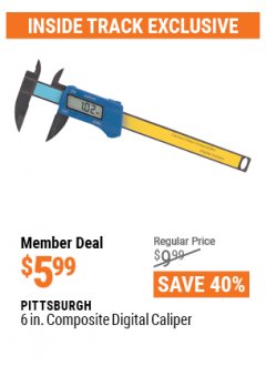 Harbor Freight ITC Coupon 6" COMPOSITE DIGITAL CALIPER Lot No. 63137/64052/63586 Expired: 4/29/21 - $5.99