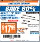Harbor Freight ITC Coupon 4 PIECE 1/2" DRIVE QUICK-RELEASE EXTENSION BAR SET Lot No. 61968/67977 Expired: 9/12/17 - $17.99