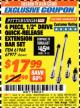Harbor Freight ITC Coupon 4 PIECE 1/2" DRIVE QUICK-RELEASE EXTENSION BAR SET Lot No. 61968/67977 Expired: 11/30/17 - $17.99