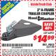 Harbor Freight ITC Coupon 2" A-FRAME TRAILER COUPLER Lot No. 66951 Expired: 5/31/15 - $14.99
