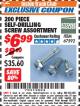 Harbor Freight ITC Coupon STOREHOUSE SELF-DRILLING SCREW ASSORTMENT, 200-PIECE Lot No. 67592 Expired: 8/31/17 - $6.99