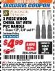 Harbor Freight ITC Coupon 3 PIECE WOOD CHISEL SET Lot No. 69544 Expired: 4/30/18 - $4.99
