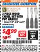 Harbor Freight ITC Coupon PITTSBURGH WOOD CHISEL SET WITH PVC HANDLES, 3-PIECE Lot No. 69544 Expired: 4/30/18 - $4.99