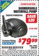 Harbor Freight ITC Coupon SUBMERSIBLE WATERFALL PUMP Lot No. 68418 Expired: 7/31/15 - $79.99