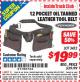Harbor Freight ITC Coupon 12 POCKET OIL TANNED LEATHER TOOL BELT Lot No. 3452 Expired: 5/31/15 - $19.99