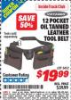 Harbor Freight ITC Coupon 12 POCKET OIL TANNED LEATHER TOOL BELT Lot No. 3452 Expired: 9/30/15 - $19.99