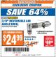 Harbor Freight ITC Coupon 3/8" REVERSIBLE AIR ANGLE DRILL Lot No. 67474/69495 Expired: 11/7/17 - $24.99