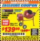 Harbor Freight ITC Coupon 1-1/4 CUBIC FT. CEMENT MIXER Lot No. 61931/91907 Expired: 4/30/18 - $139.99