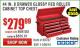 Harbor Freight Coupon 44" 8 DRAWER TOP TOOL CHEST Lot No. 62500/68787/69398 Expired: 11/30/15 - $279.99
