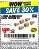 Harbor Freight Coupon 6 PIECE GARDEN HOSE QUICK CUPLER SET Lot No. 34870/62615 Expired: 5/17/15 - $6.99