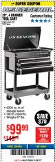 Harbor Freight Coupon 26/30", 4 DRAWER TOOL CART Lot No. 95659/61634/61952 Expired: 11/26/17 - $99.99