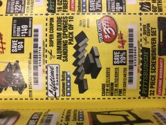 Harbor Freight Coupon ALUMINUM OXIDE SANDING SPONGES PACK OF 10 Lot No. 46751/46752/46753 Expired: 3/4/20 - $3.99
