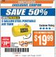 Harbor Freight ITC Coupon CENTRAL PNEUMATIC 5 GALLON PORTABLE AIR TANK Lot No. 65594/69716/63605 Expired: 2/13/18 - $19.99