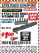 Harbor Freight ITC Coupon 8 PIECE RIGHT ANGLE SCREWDRIVER SET Lot No. 92630 Expired: 12/31/17 - $1.99