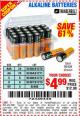 Harbor Freight Coupon THUNDERBOLT MAGNUM ALKALINE BATTERIES AA, AAA - 24 PK Lot No. 92405/61270/92404/69568/61271/92406/61272/92407/61279/92408 Expired: 9/3/15 - $4.99