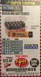 Harbor Freight Coupon THUNDERBOLT MAGNUM ALKALINE BATTERIES AA, AAA - 24 PK Lot No. 92405/61270/92404/69568/61271/92406/61272/92407/61279/92408 Expired: 4/30/17 - $4.99