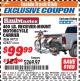 Harbor Freight ITC Coupon HAUL-MASTER 400 LB. CAPACITY RECEIVER-MOUNT ALUMINUM MOTORCYCLE CARRIER Lot No. 62837 Expired: 8/21/17 - $99.99