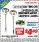 Harbor Freight ITC Coupon 2 PIECE SOLAR BRUSHED NICKEL LED PATH LIGHTS Lot No. 60755/63421 Expired: 6/30/15 - $4.49