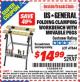 Harbor Freight ITC Coupon FOLDING CLAMPING WORKBENCH WITH MOVABLE PEGS Lot No. 47844 Expired: 4/30/16 - $14.99