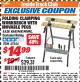 Harbor Freight ITC Coupon FOLDING CLAMPING WORKBENCH WITH MOVABLE PEGS Lot No. 47844 Expired: 7/31/17 - $14.99
