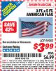 Harbor Freight ITC Coupon 3 FT. x 5 FT. AMERICAN FLAG Lot No. 95983 Expired: 6/30/15 - $3.99
