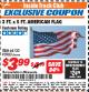 Harbor Freight ITC Coupon 3 FT. x 5 FT. AMERICAN FLAG Lot No. 95983 Expired: 12/31/17 - $3.99