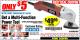 Harbor Freight Coupon MULTIFUNCTION POWER TOOL Lot No. 68861/60428/62279/62302 Expired: 9/18/16 - $5