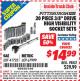 Harbor Freight ITC Coupon 20 PIECE 3/8" DRIVE HIGH VISIBILITY SOCKET SETS Lot No. 63465/41723/67999/63463 Expired: 6/30/15 - $14.99