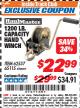 Harbor Freight ITC Coupon 1200 LB. CAPACITY HAND WINCH Lot No. 62537/65115 Expired: 7/31/17 - $22.99