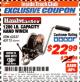 Harbor Freight ITC Coupon 1200 LB. CAPACITY HAND WINCH Lot No. 62537/65115 Expired: 11/30/17 - $22.99