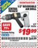 Harbor Freight ITC Coupon 1/2" REVERSIBLE AIR DRILL Lot No. 98896 Expired: 1/31/16 - $19.99