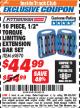 Harbor Freight ITC Coupon 10 PIECE 1/2" DRIVE TORQUE LIMITING EXTENSION BAR SET Lot No. 69870 Expired: 11/30/17 - $44.99