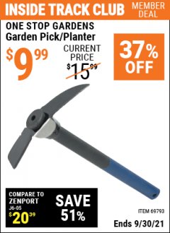 Harbor Freight ITC Coupon GARDEN PICK/PLANTER Lot No. 69793 Expired: 9/30/21 - $9.99