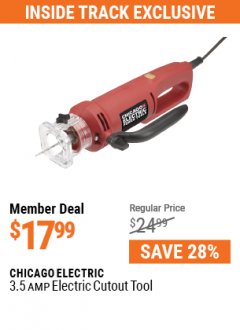 Harbor Freight ITC Coupon 3.5 AMP HEAVY DUTY ELECTRIC CUTOUT TOOL Lot No. 42831 Expired: 5/31/21 - $17.99