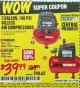 Harbor Freight Coupon 3 GALLON 100 PSI OILLESS HOT DOG STYLE AIR COMPRESSOR Lot No. 97080/69269 Expired: 12/29/16 - $39.99